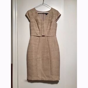 Ann Taylor Texture Cap Sleeve Sheath Dress